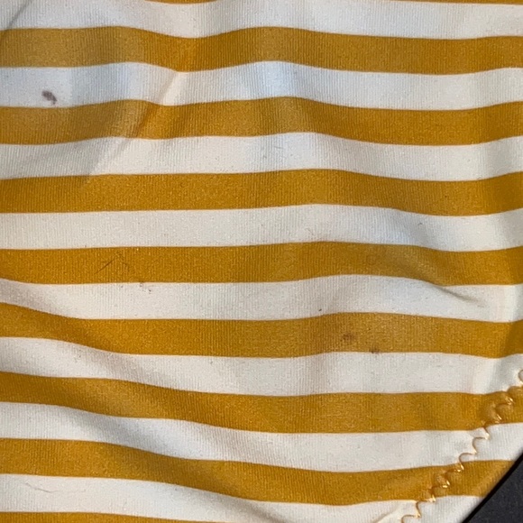 GAP yellow/white nautical striped high waist bottom w/X-peak-a-boo sides-NWT - Picture 9 of 10